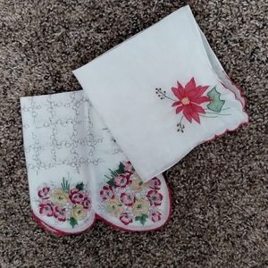2 Vintage Handkerchiefs